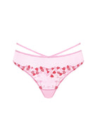 HSIA Renna Holiday Embroidered Pink Mesh Thong Underwear - HSIA