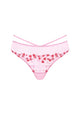 HSIA Renna Holiday Embroidered Pink Mesh Thong Underwear - HSIA