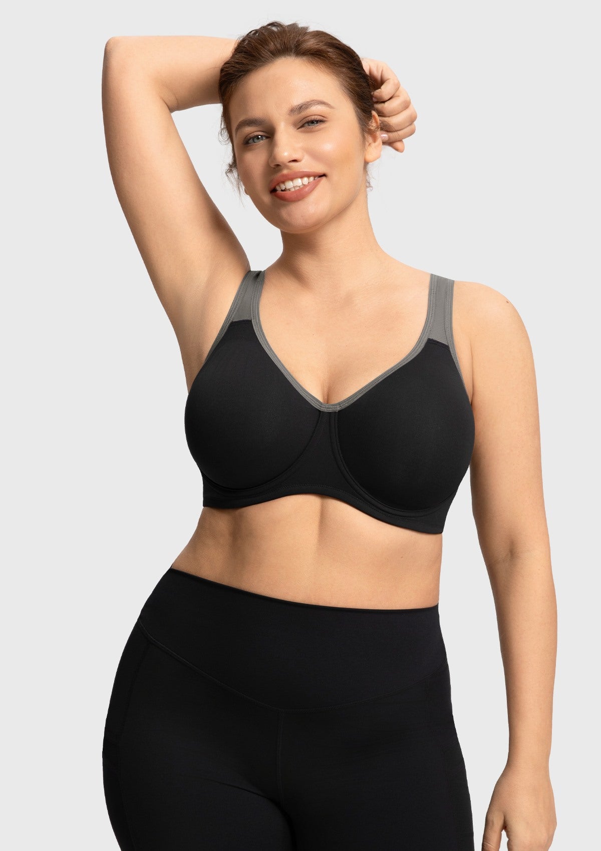 HSIA Athea Hybrid Active Vibe Soft Support Non-padded Unlined Full Coverage Wide Strap Outside Underwire Sports Bra - HSIA