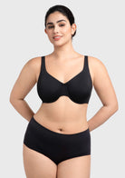 Full Coverage Plus Size T-Shirt Bra with Silky Satin Feel - HSIA