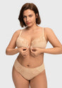 HSIA Anemone Unlined Plus Size Front Closure 3/4 Cup Underwire Back Support Bra Lace Trim for Sculpted Lift Womenswear