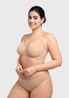 HSIA CoolComfort Plus Size Underwire Smoothing Wide Strap Full Coverage Unlined Minimizer T-shirt Bra - HSIA