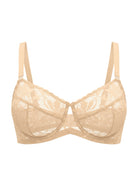 HSIA Petalia Plus Size Seamless Lace Underwire Balconette Demi No Padded Bra with High Elastic Fabric Delicate Lace Trim Cutout & Adjustable Straps - HSIA