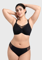 HSIA CoolComfort Plus Size Underwire Smoothing Wide Strap Full Coverage Unlined Minimizer T-shirt Bra - HSIA