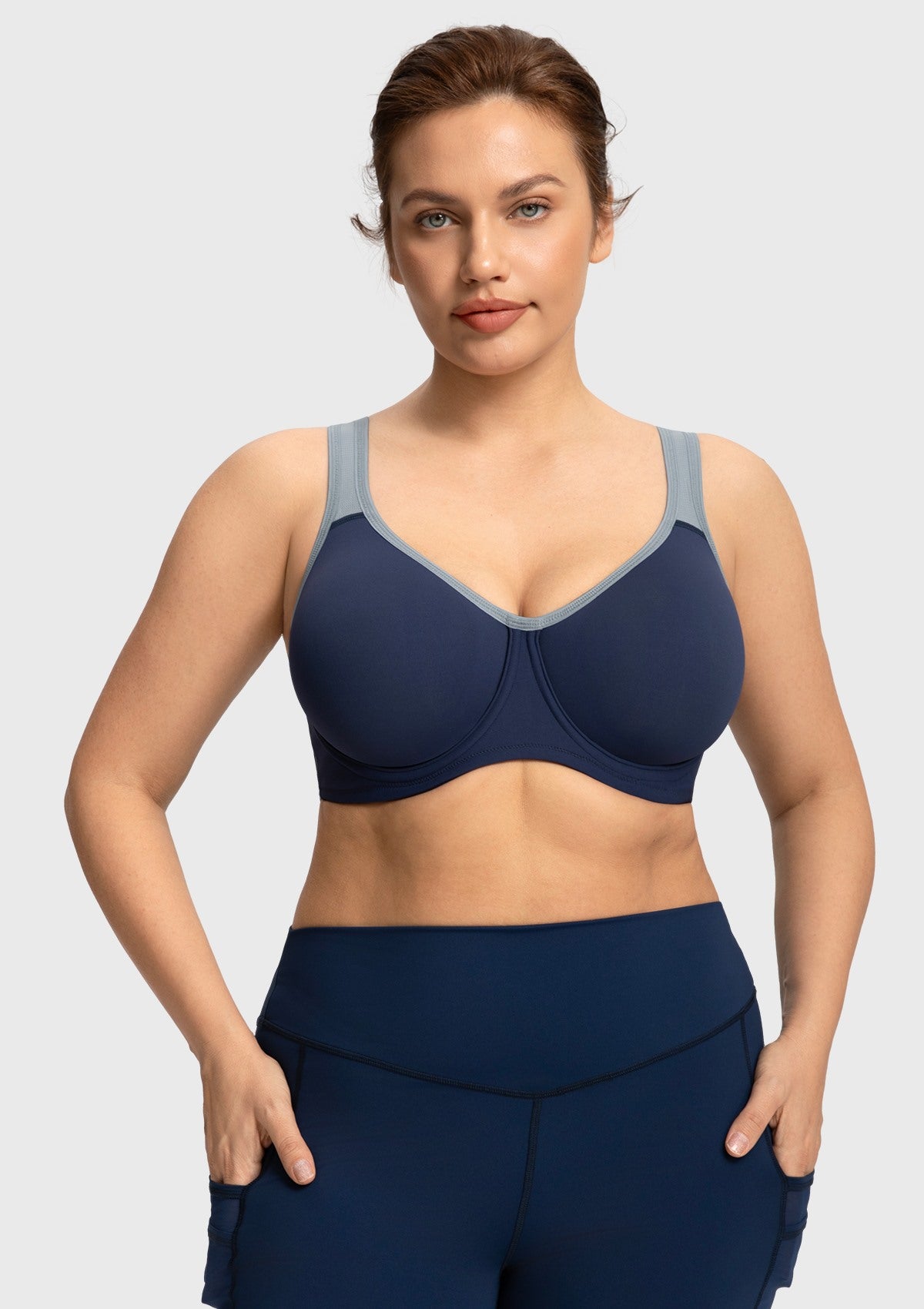 HSIA Athea Hybrid Active Vibe Soft Support Non-padded Unlined Full Coverage Wide Strap Outside Underwire Sports Bra - HSIA