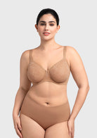 HSIA Auri Seamless Lace Support Bra Full Coverage Underwire Comfort Fit - HSIA