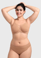 HSIA CoolComfort Plus Size Underwire Smoothing Wide Strap Full Coverage Unlined Minimizer T-shirt Bra - HSIA