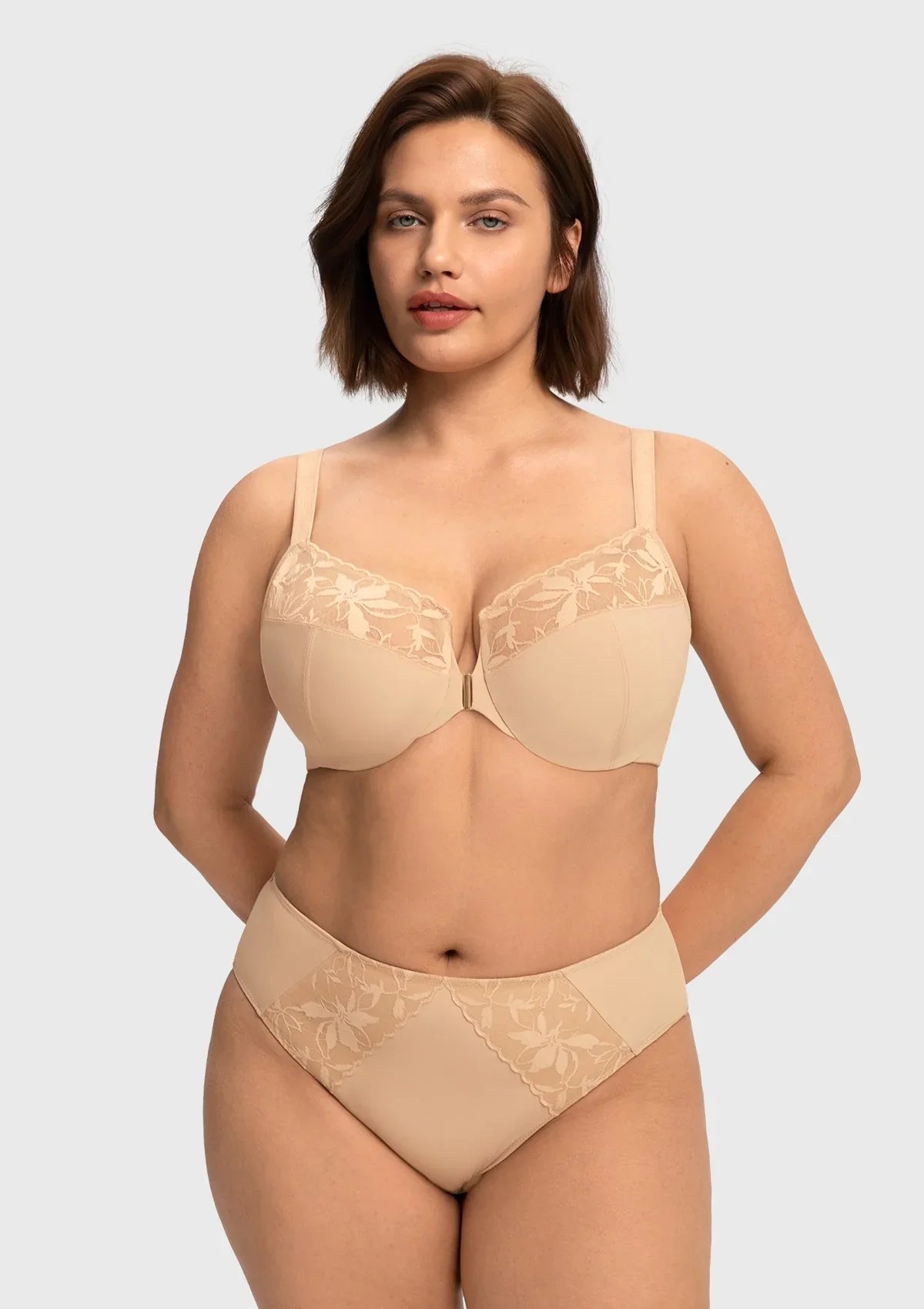 HSIA Anemone Unlined Plus Size Front Closure 3/4 Cup Underwire Back Su