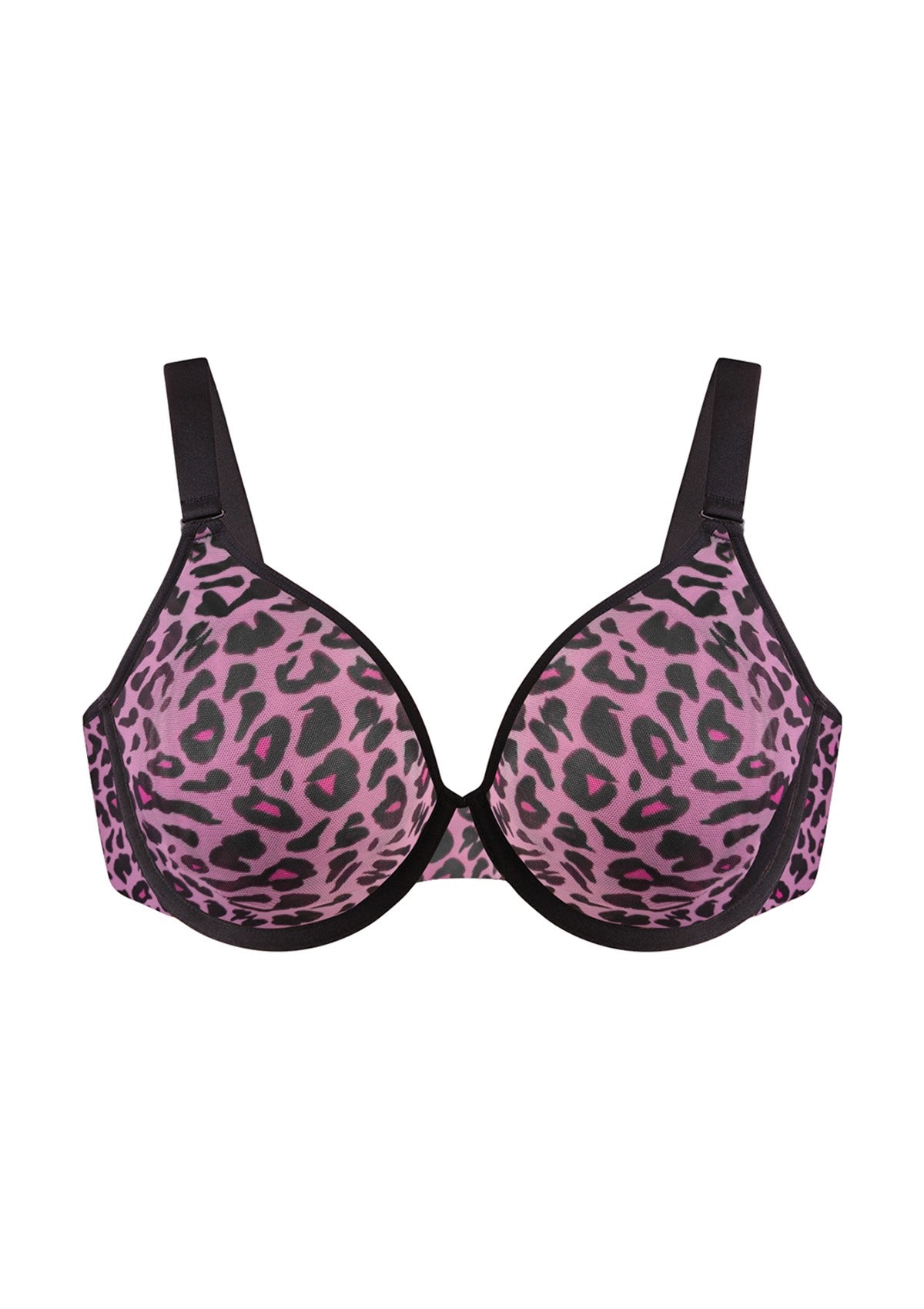 HSIA Leopard wild Unlined Plus Size Breathable Soft Mesh No Padding Underwire Bra - HSIA
