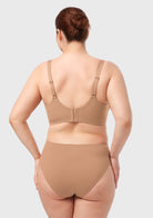 AirMesh Dark Beige Full Coverage Smooth Mesh Lightly Padded Lined Underwire T-Shirt Bra - HSIA