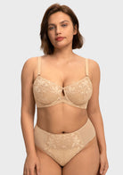 HSIA Petalia Plus Size Seamless Lace Underwire Balconette Demi No Padded Bra with High Elastic Fabric Delicate Lace Trim Cutout & Adjustable Straps - HSIA