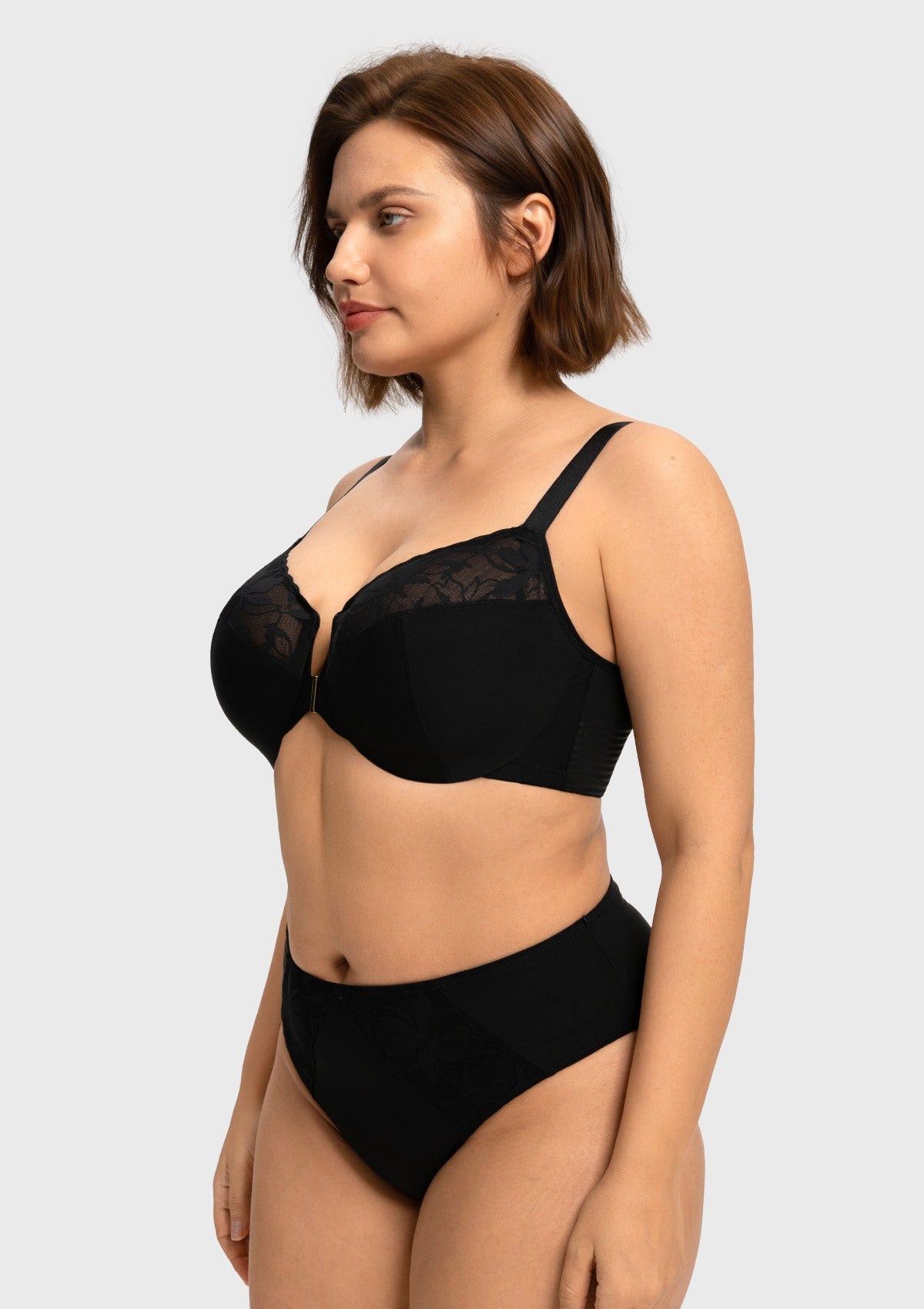 HSIA Anemone Unlined Plus Size Front Closure 3/4 Cup Underwire Back Su