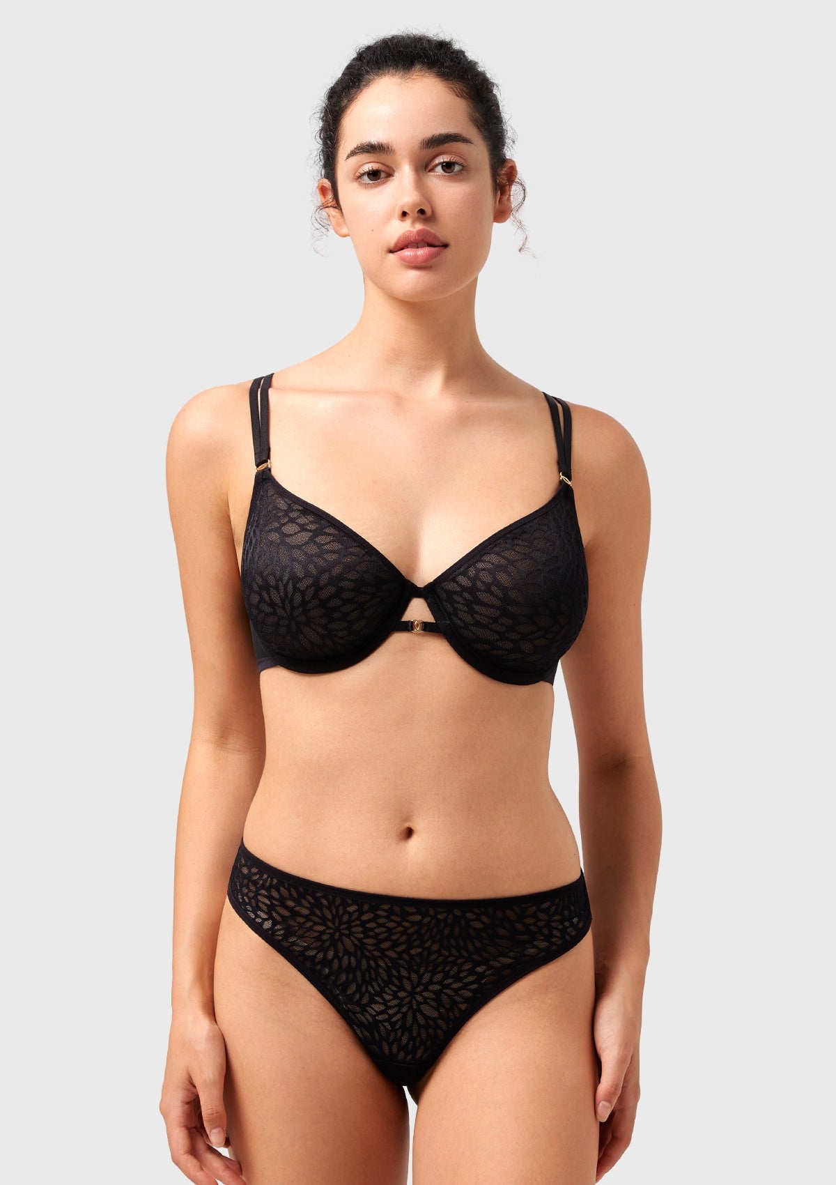 HSIA Vine Sexy Underwire Half-Cup Bra with Sheer Single-Layer Lace - HSIA