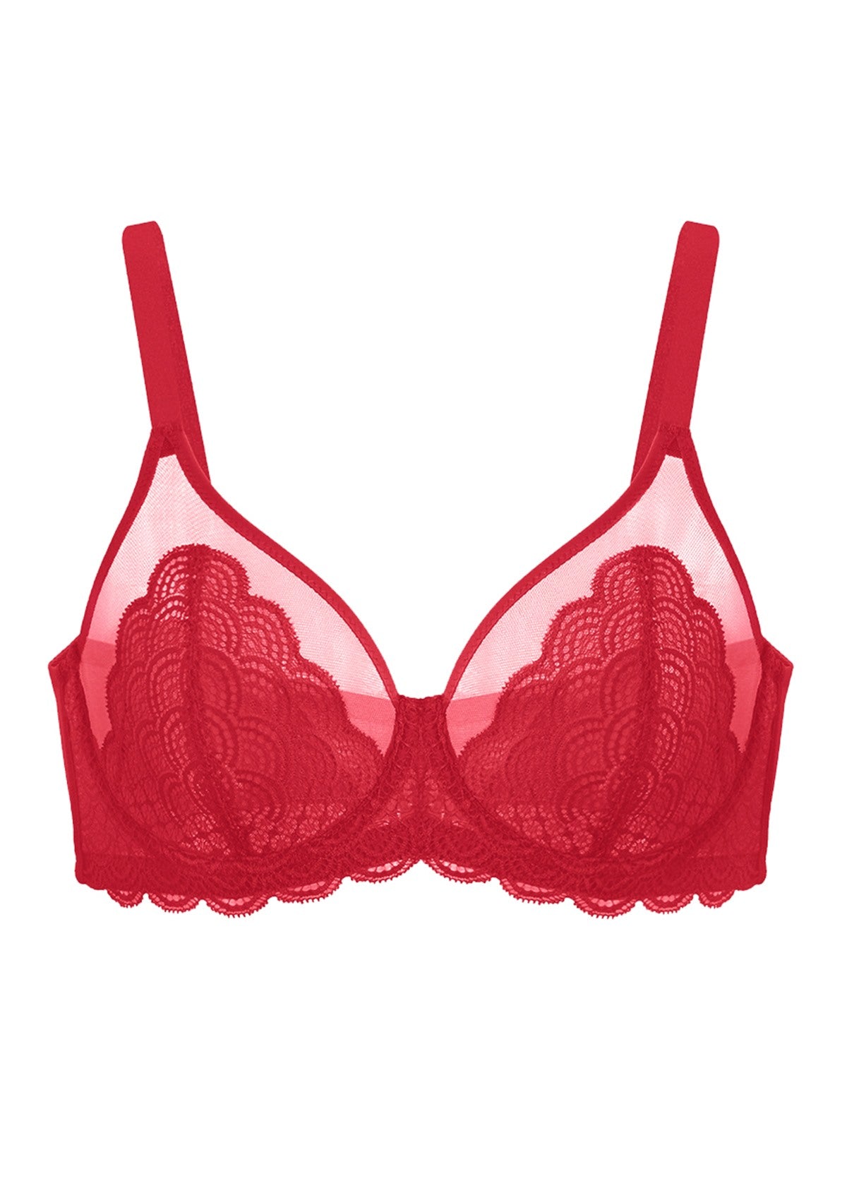 Mermaid Scales Red Unlined Bra