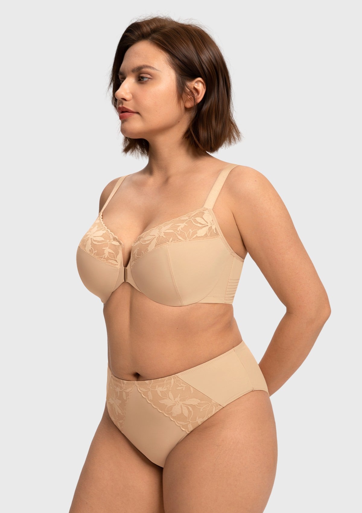 HSIA Anemone Unlined Plus Size Front Closure 3/4 Cup Underwire Back Su