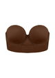 High-resolution 3D flat lay of the HSIA coffee brown longline balconette bra, emphasizing the reinforced anti-slip band and sleek, seamless finish.