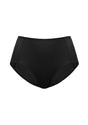 Professional studio shot of the classic Black HSIA CoolComfort high-waist brief, perfectly engineered for a smooth, invisible look under body-hugging clothes.