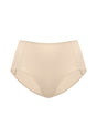 Studio flat lay of the Light Beige HSIA CoolComfort seamless brief, an essential invisible layer crafted from high-stretch microfiber for all-day comfort.