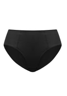 Professional studio shot of the classic Black HSIA CoolComfort mid-rise brief, perfectly engineered to minimize visible panty lines under any outfit.
