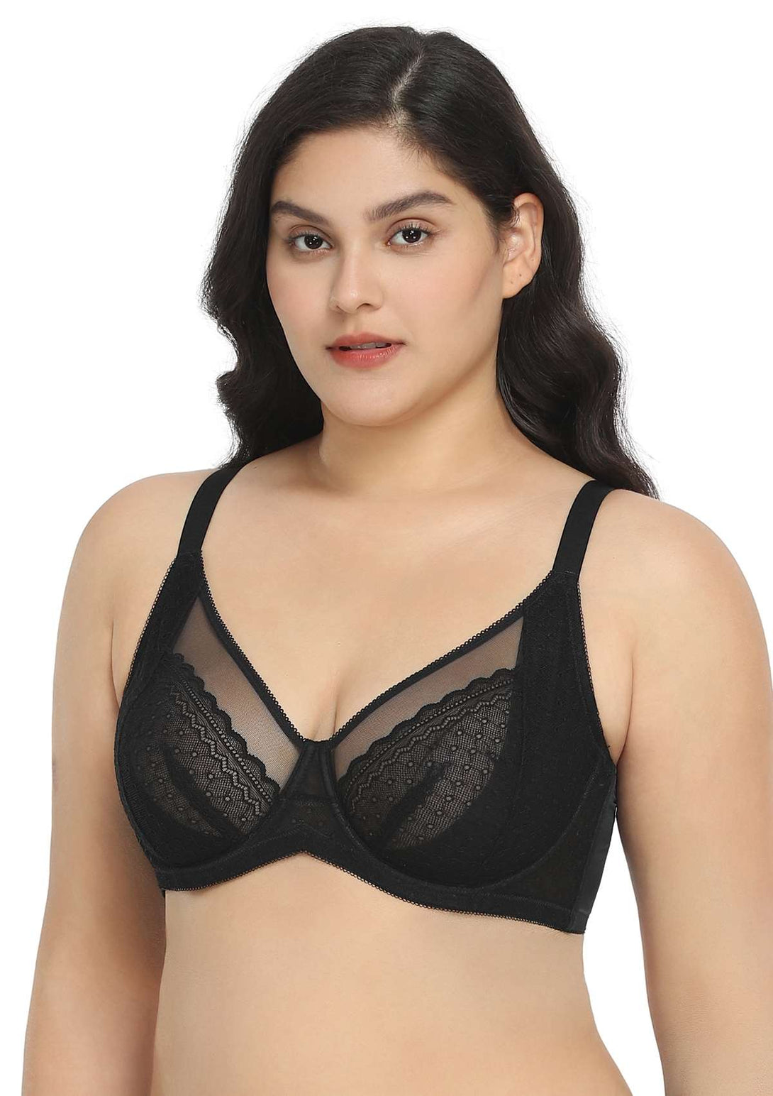 HSIA-EASTERBOGO Silhouette Polka Dot Lace Unlined Bra