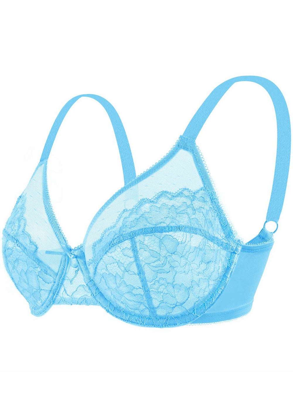 Journey Plus Size Underwired Comfort Permeable Support Lace Breathable High  Quality Lining Bra For Woman(Blue,40c)