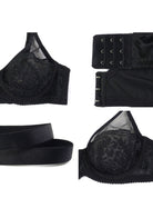 Gladioli Black Lace Unlined Underwire Bra Set - HSIA