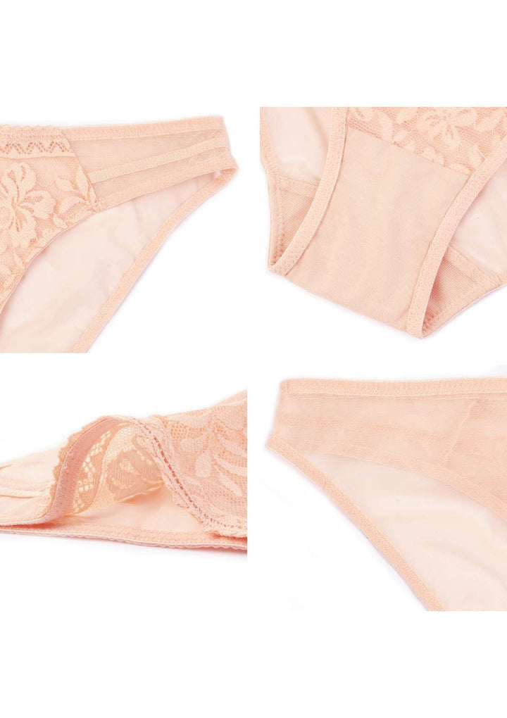 HSIA Gladioli Peach Floral Lace Bikini Underwear