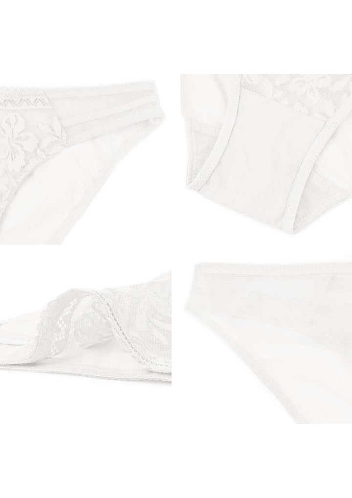 Gladioli White Floral Lace Bikini Underwear