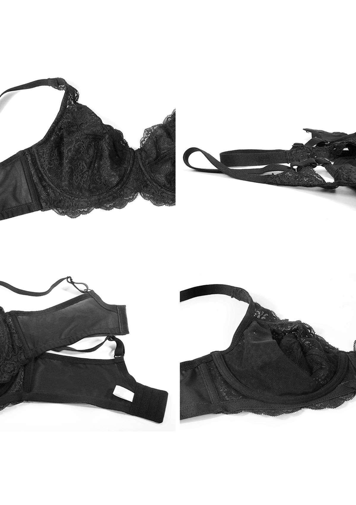 HSIA Black All-Over Floral Lace Bra Bundle - HSIA