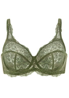 HSIA Dark Green All-Over Floral Lace Bra - HSIA