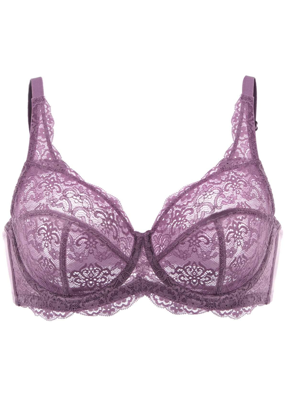 Marks & Spencer Women's Floral Lace Minimizer Full Cup Bras, Sheer