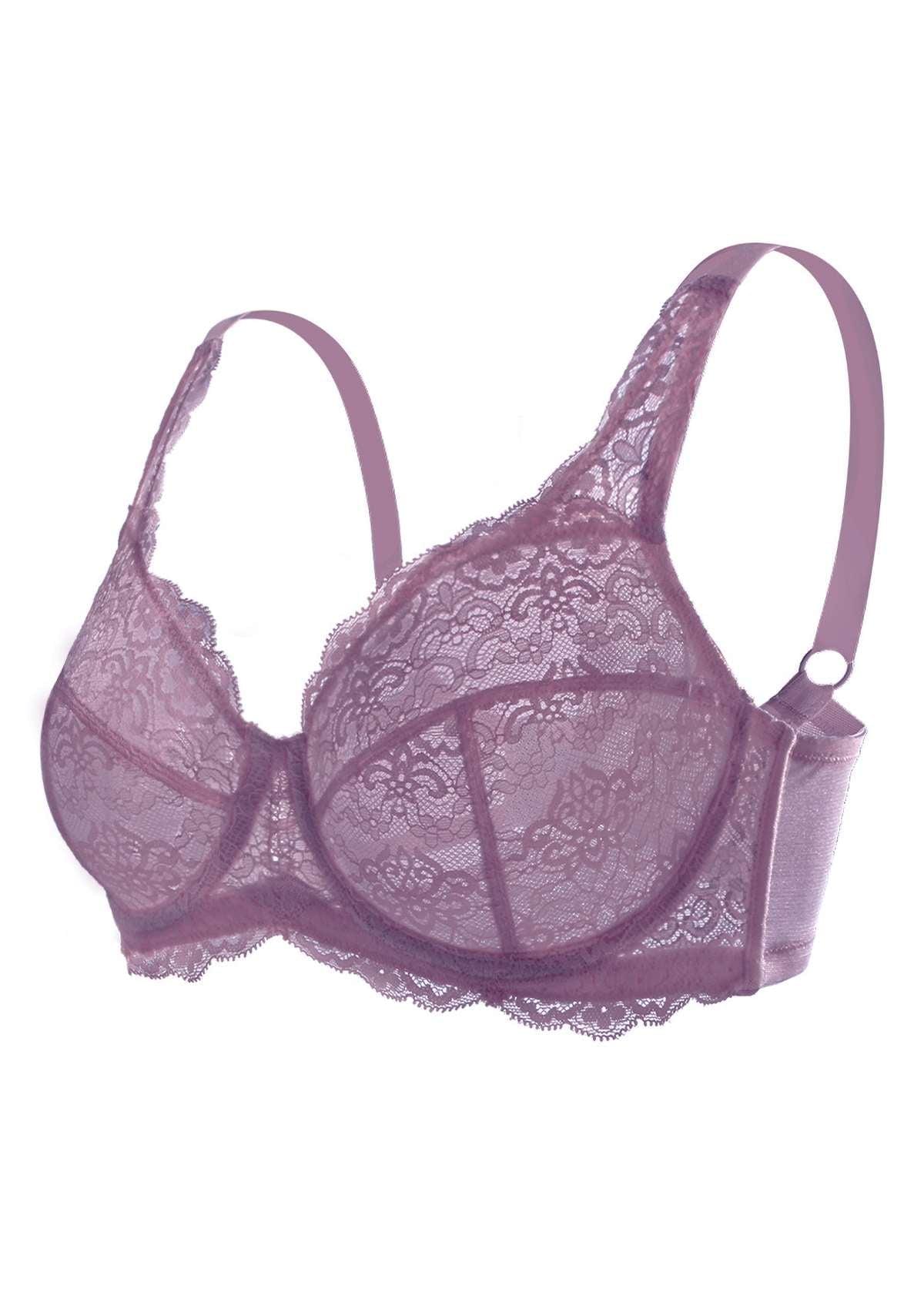 HSIA AllOver Floral Lace Unlined Bra Minimizer Bra for Heavy Breasts