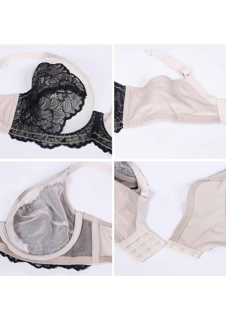 HSIA HSIA Blossom Black Unlined Lace Bra