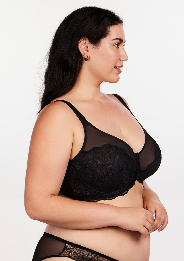 HSIA HSIA Blossom Black Unlined Lace Bra
