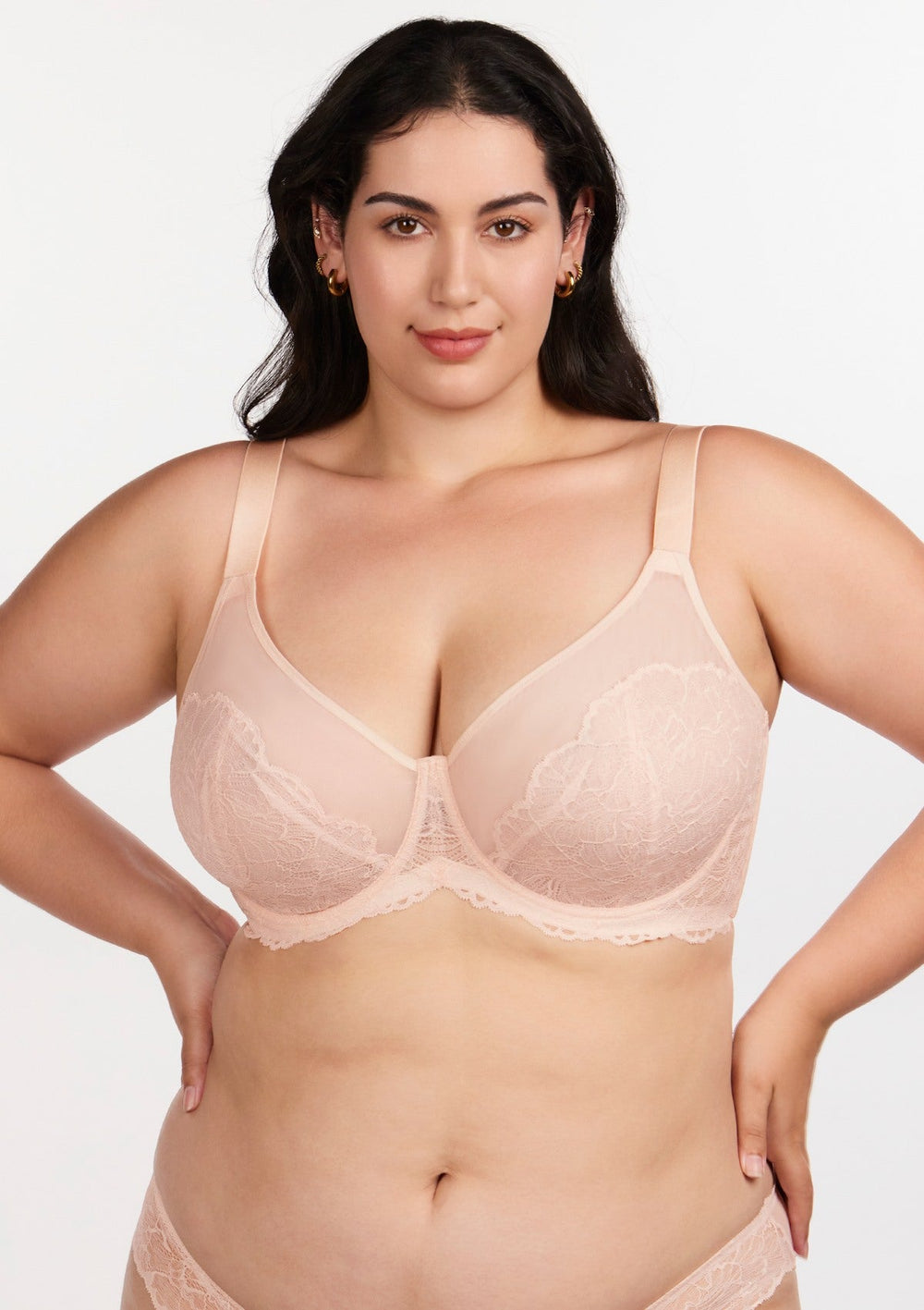 HSIA Minimizer Bra For Women Full Figure - Full Coverage Underwire, Lace, Plus Size Support, Light Coral