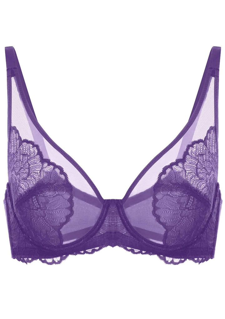 HSIA HSIA Blossom Purple Unlined Lace Bra