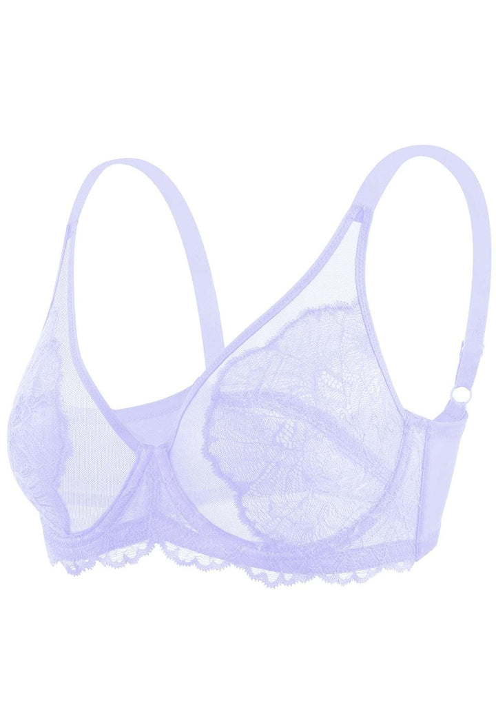 HSIA HSIA Blossom Purple Unlined Lace Bra