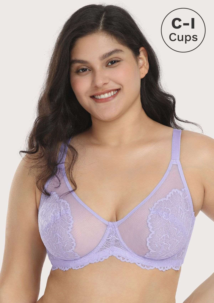 HSIA HSIA Blossom Purple Unlined Lace Bra