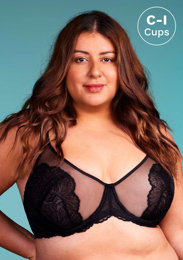 HSIA Blossom Unlined Black Lace Bra Set - HSIA