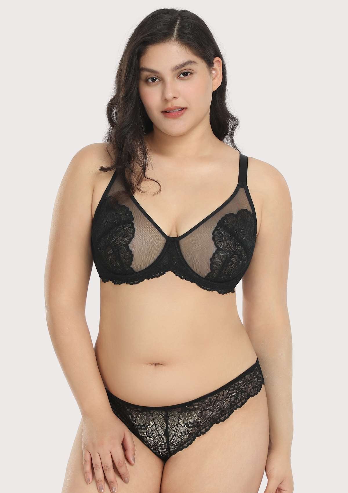 HSIA Blossom Unlined Black Lace Bra Set - HSIA
