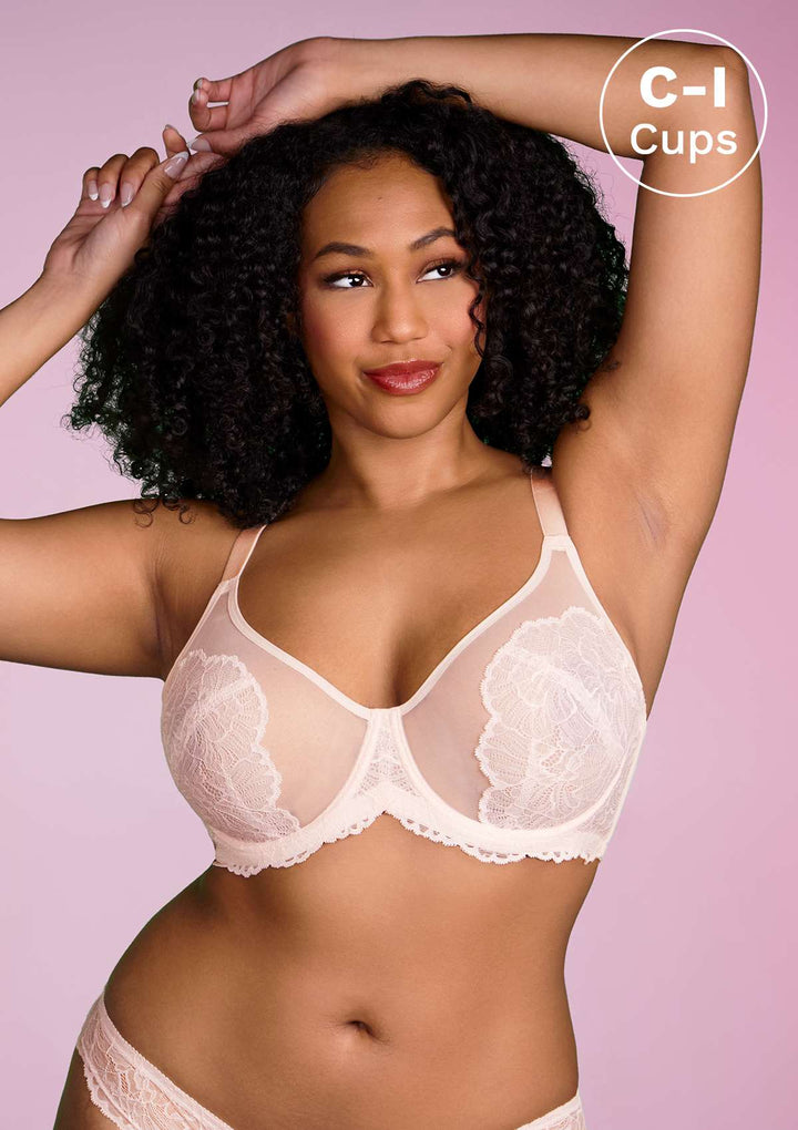 HSIA HSIA Blossom Unlined Dusty Peach Lace Bra Set