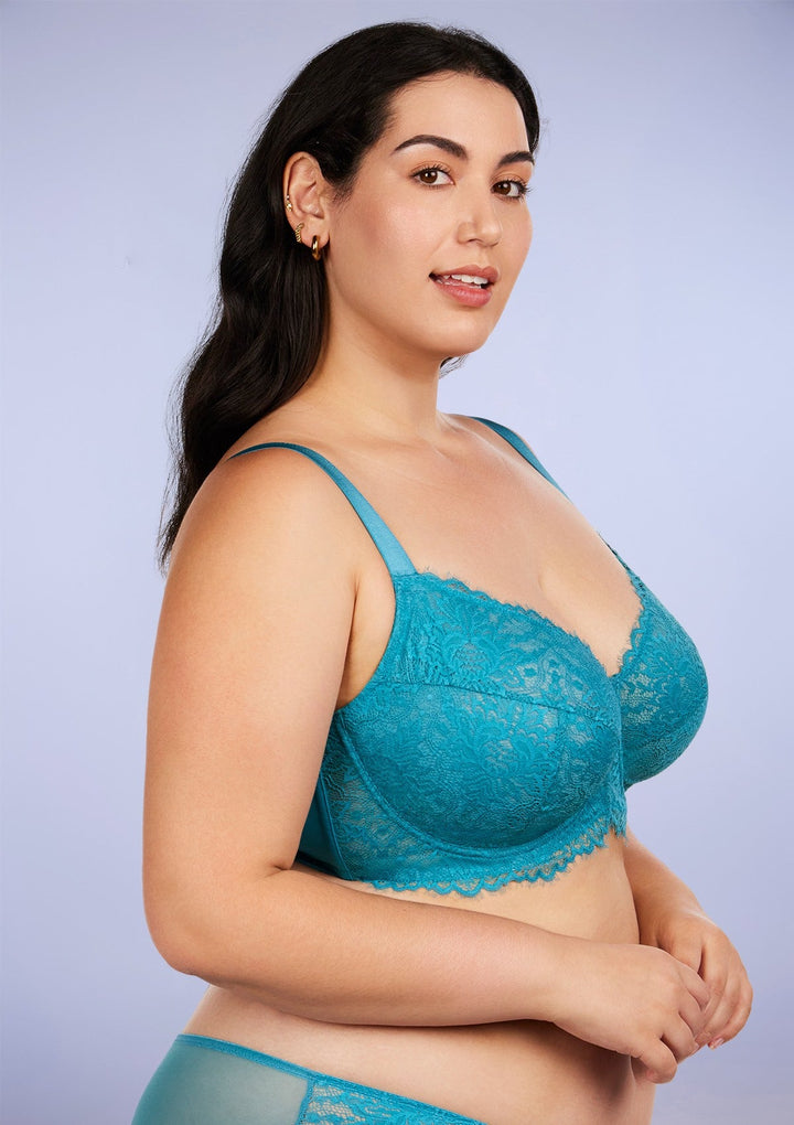 HSIA HSIA Horizon Blue Sunflower Underwire Lace Bra