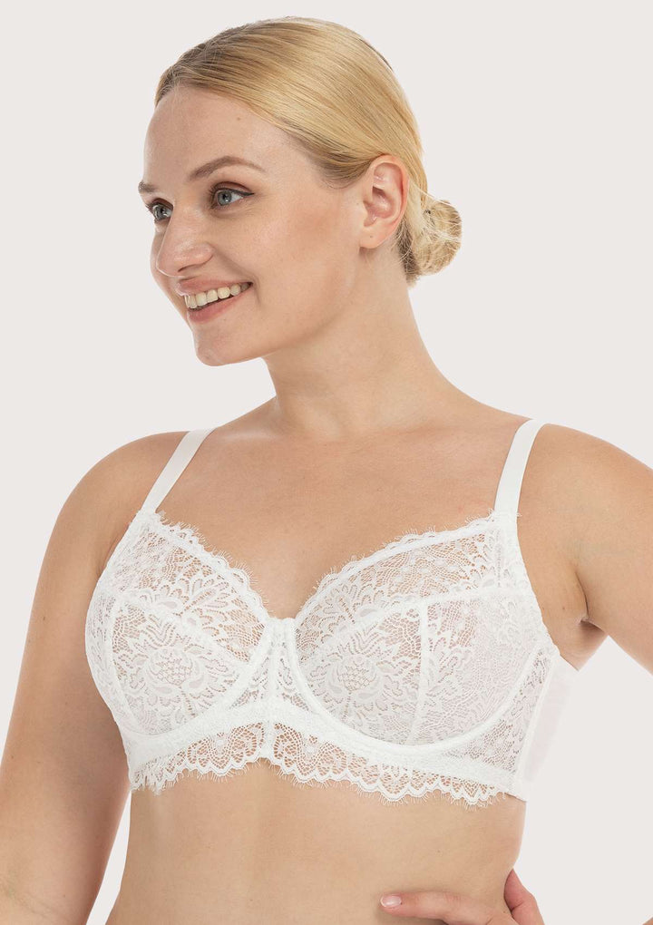 HSIA HSIA White Sunflower Underwire Lace Bra