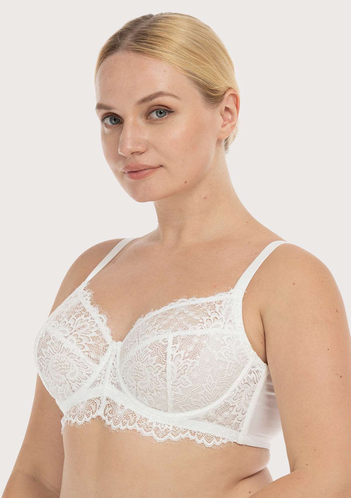 HSIA HSIA White Sunflower Underwire Lace Bra