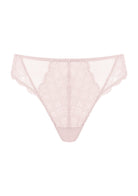 3D product image of the light pink mermaid scales lace thong underwear, crafted with soft lace designed to beautifully flatter the silhouette.