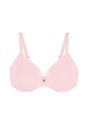 Studio flat lay of the Peach Pink HSIA Mia lightly lined underwire bra, bringing a touch of romance to everyday minimalism with its cooling comfort.