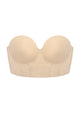  3D product shot of the HSIA light nude cooling corset bra FBM0182 with built-in side bones and anti-slip silicone.