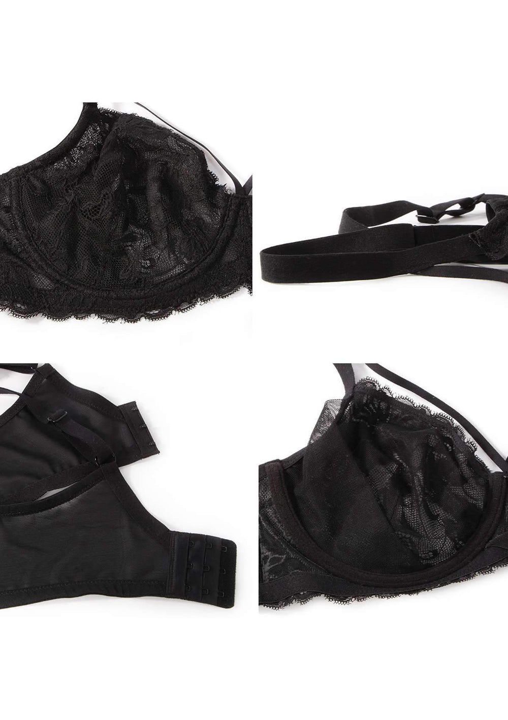 Buy LYCKA LKS2007-LYCKA Lady Sexy Lace Bra-Black in Black 2024