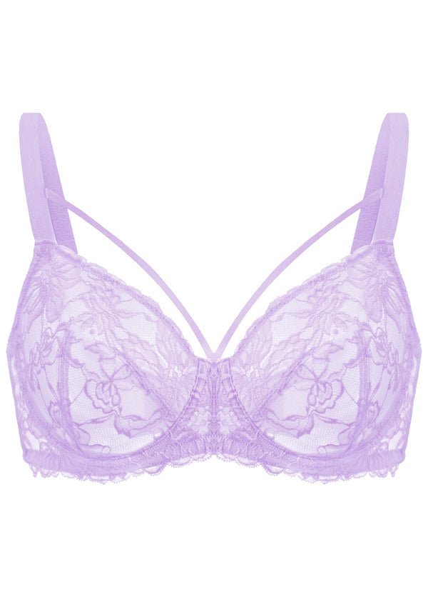 Hsia Pretty In Petals Purple Unlined Strappy Lace Underwire Bra