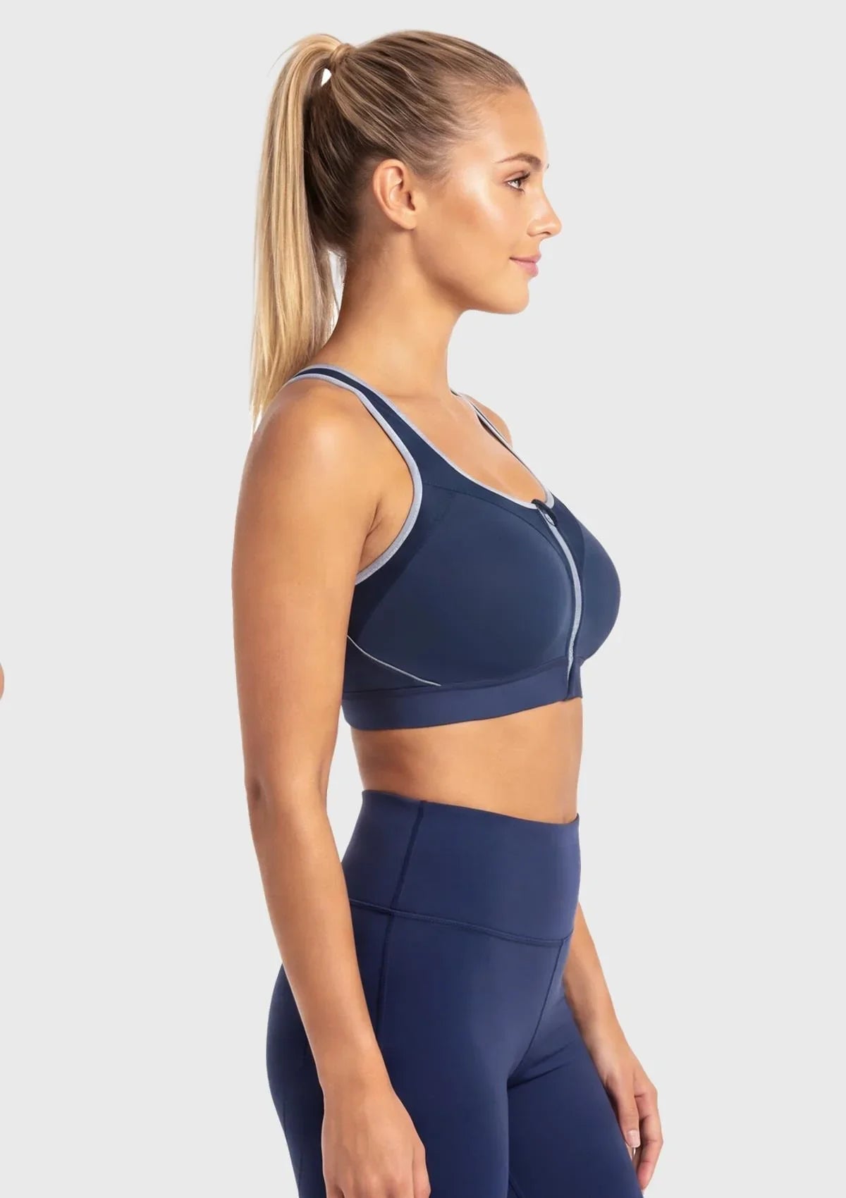 Speed Race Front-Zip High Impact Sports Bra | Plus Size Front